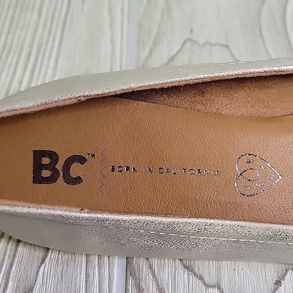 BC Have A Heart Metallic Ankle Strap Ballet Flats Womens Size 6.5 NEW - Picture 9 of 10